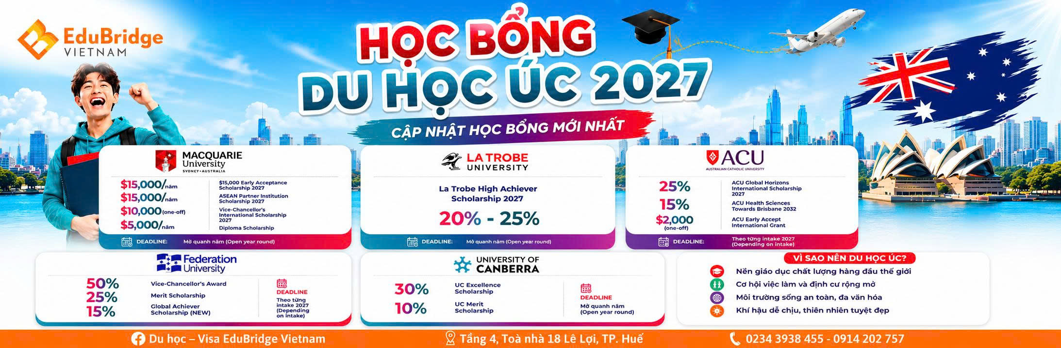 DU HỌC HỌC BỔNG ĐẠI HỌC ÚC